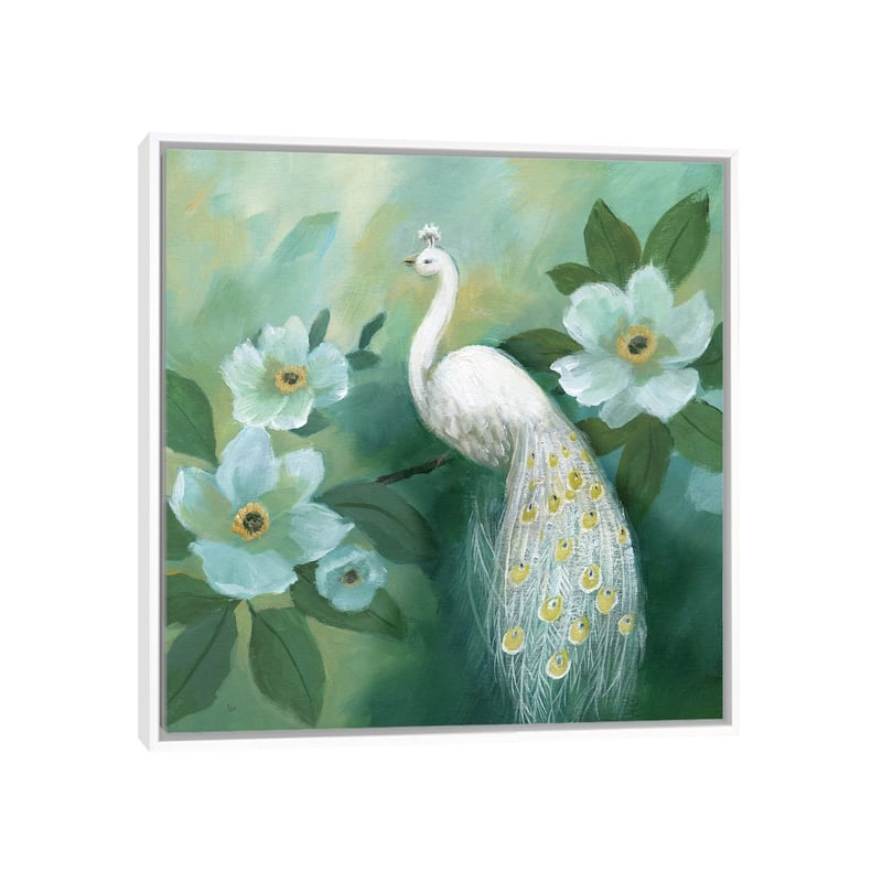 iCanvas "Proud Peacock" by Nan Framed Canvas Print - White - 12x12