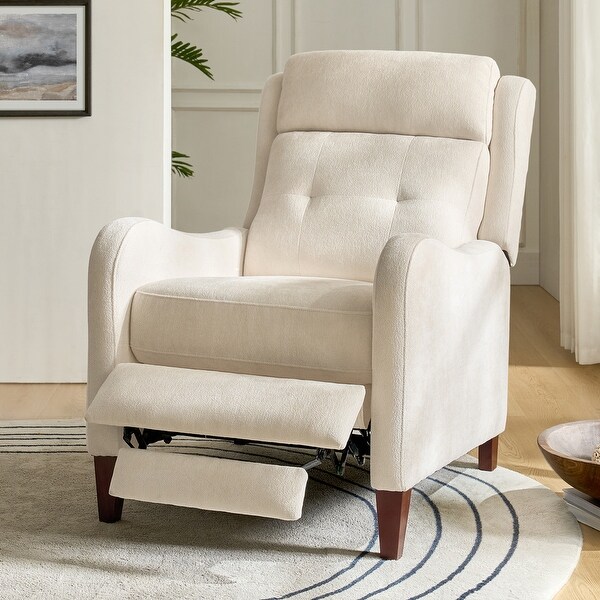 Hermosa Transitional Polyester Manual Recliner with Solid Wood