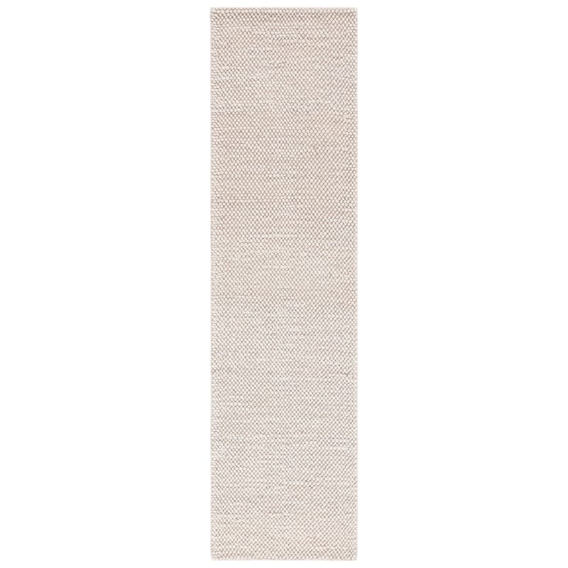 SAFAVIEH Handmade Natura Eduina New Zealand Wool Rug - 2'3" x 9' Runner - Grey/Ivory - Runner