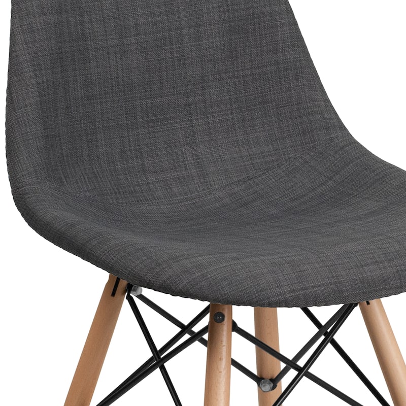 2 Pack Elon Series Fabric Chair with Wooden Legs