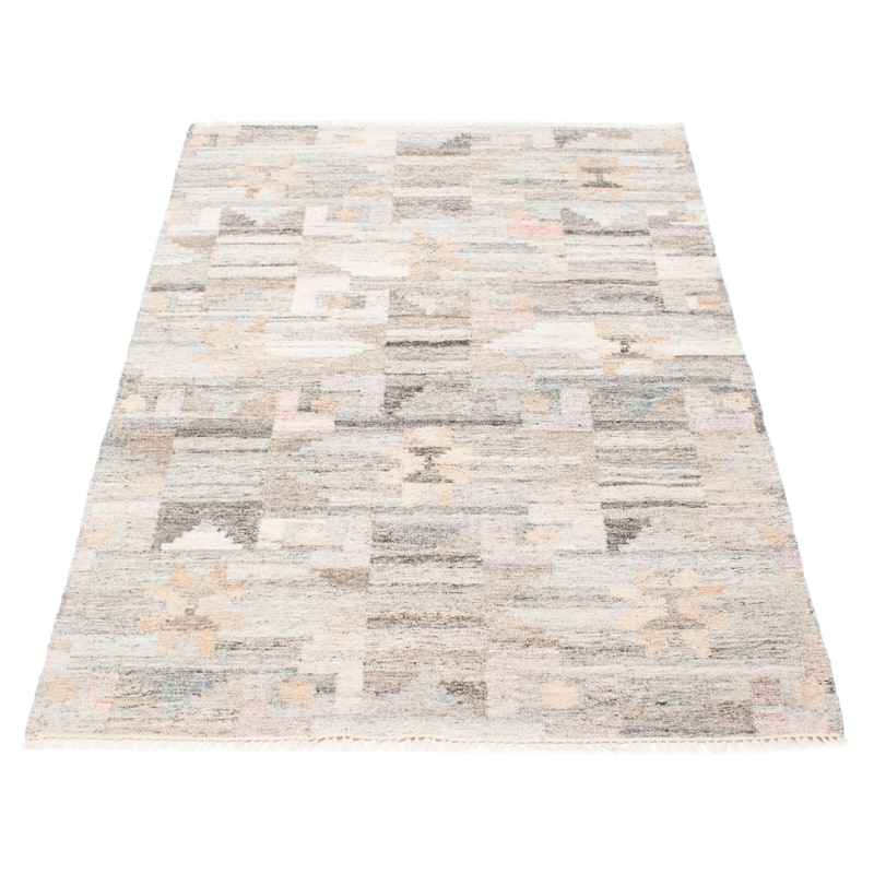 ECARPETGALLERY Flat-Weave Ankara FW Grey Wool Kilim - 5'1 x 8'0
