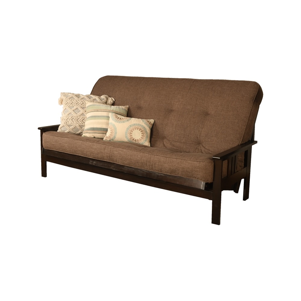 Somette Monterey Queen-size Futon Set in Espresso Finish with Linen Mattress