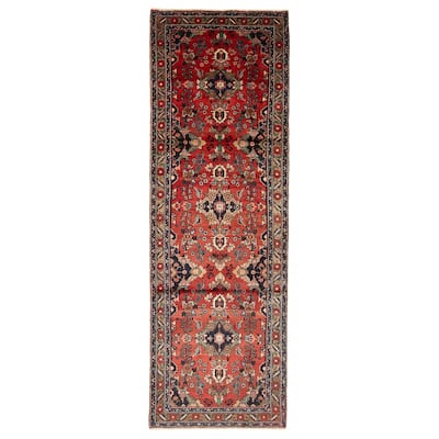 ECARPETGALLERY Hand-knotted Andelz Red Wool Rug - 3'5 x 10'11