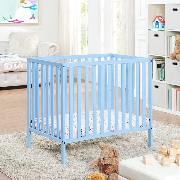 39.75 inch 3in1 Baby Blue Convertible Mini Crib, Baby Crib On Sale