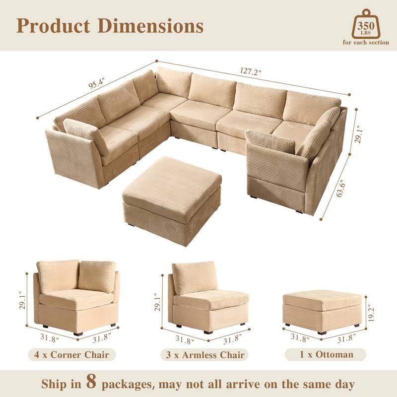 OVIOS Elegant L-Shaped Sofa