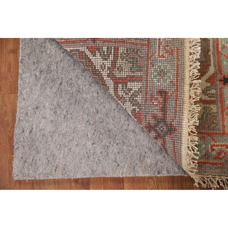 Hand Knotted Oriental 100% Wool Carpet Traditional Medallion Greys & Charcoal Heriz (serapi) Area Rug - 3' 0'' X 2' 0''