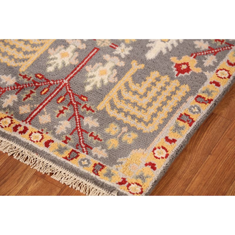 Gray Heriz Serapi Indian Runner Rug Hand-Knotted Wool Carpet - 2'6" x 7'10"