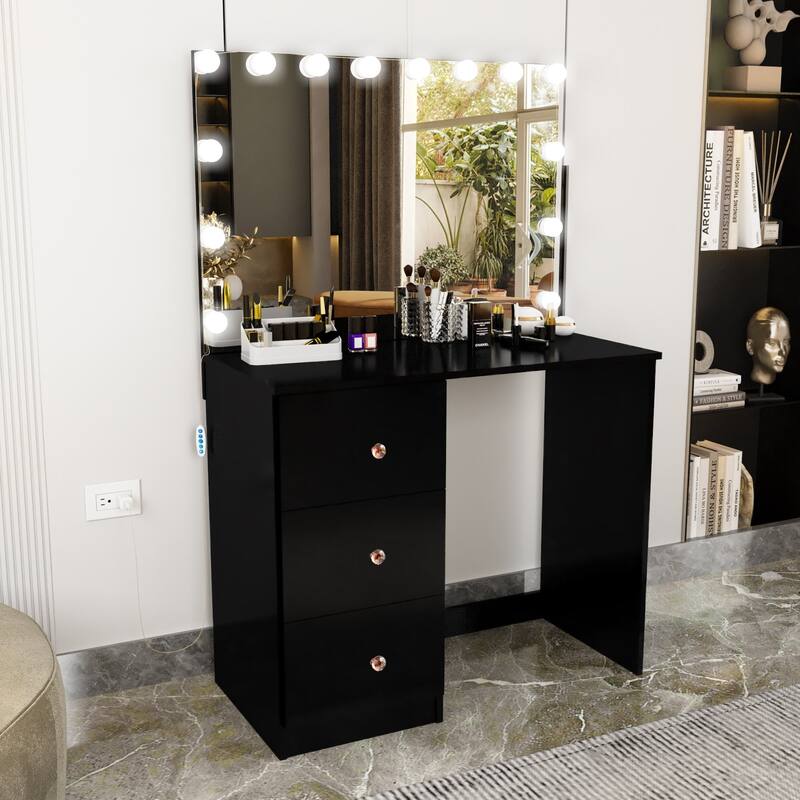 Boahaus Black Kids & Teen Makeup Vanity Table