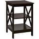preview thumbnail 24 of 41, Gymax 3-Tier Nightstand End Table X Design Storage Display Shelf Espresso