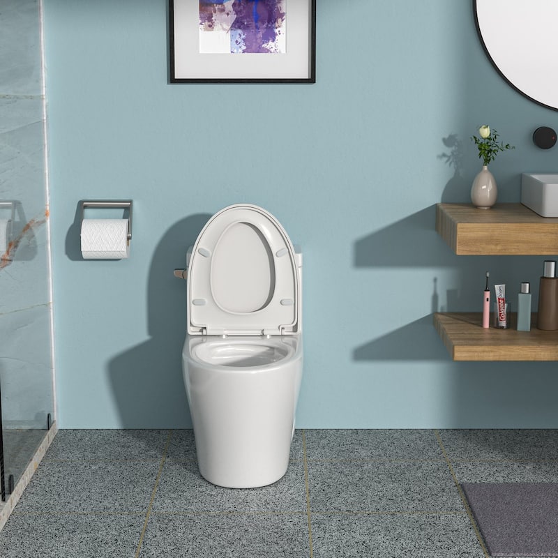 1.28 GPF Single Flush One-Piece Toilet with Soft Closing Seat - 29'' x 16'' x 27''