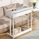 preview thumbnail 8 of 29, Adjustable Side Table Portable Desk with Drawers and Wheels for Home Office White