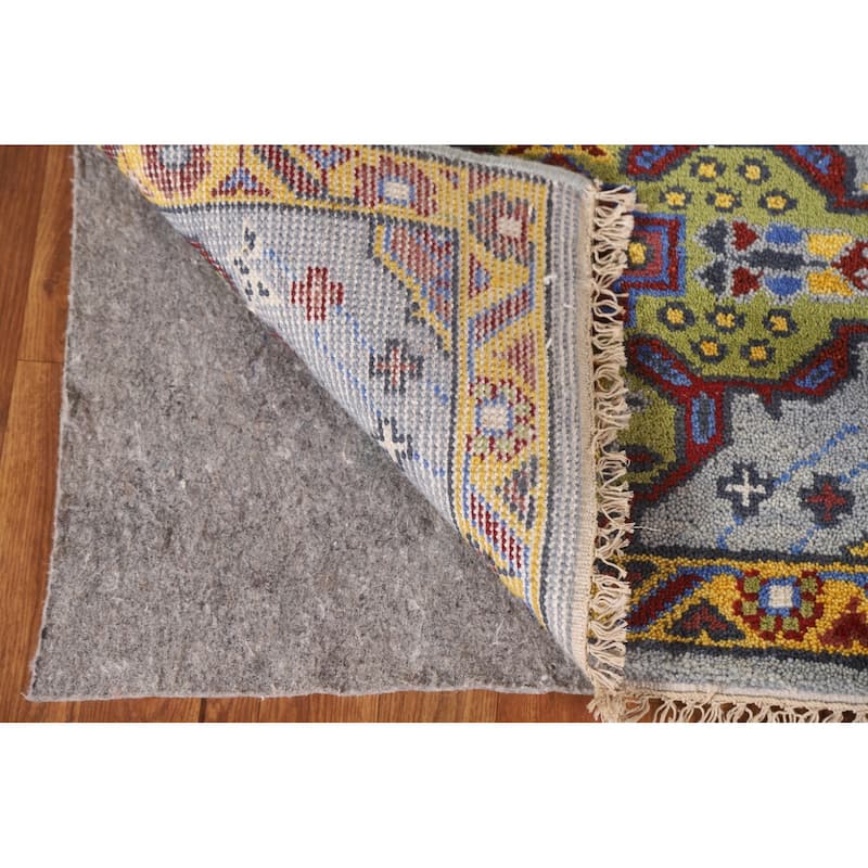 Geometric Kazak Indian Accent Area Rug Handmade Wool Carpet - 2'6"x 5'10"