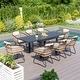 preview thumbnail 34 of 32, 7/9/11PC Outdoor Aluminum Expandable Patio Dining Sets Table with Wicker Chair