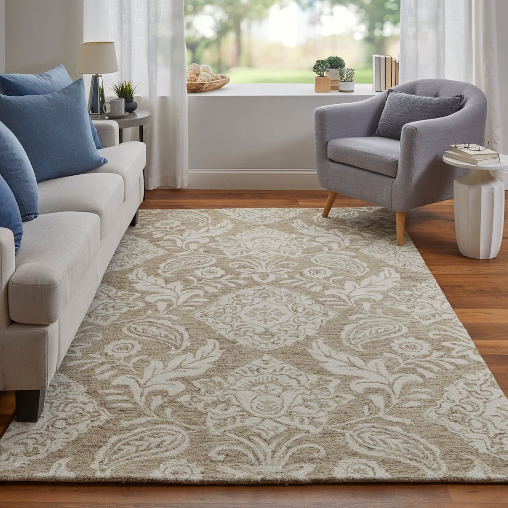 Grand Bazaar Natal Hand Tufted Medallion Transitional Area Rug