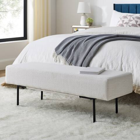 Contemporary Style Bedroom Banquette with Linen Upholstered, Shoe Bench for Living Room, Entryway