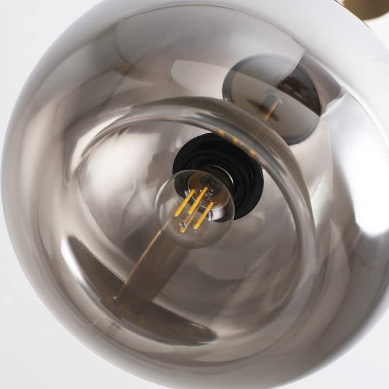 1-Light Globe Hanging Pendant Light Chandelier with Class Shaded for Kitchen Island