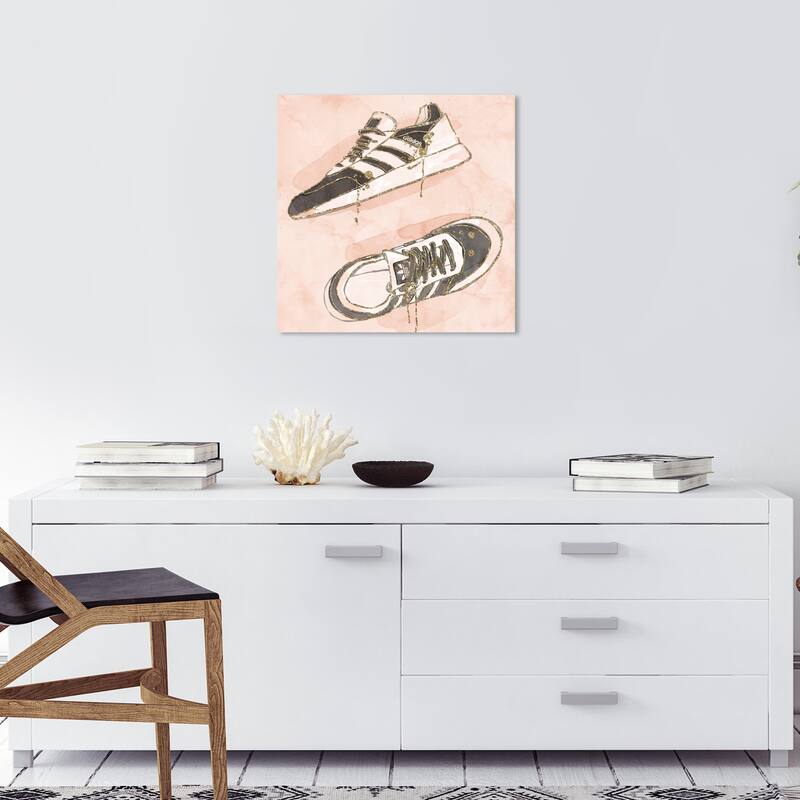 Wynwood Studio Canvas Fashion and Glam Sneaker Glam Pink and Light Pink Modern & Contemporary Wall Art Canvas Print - 20 x 20