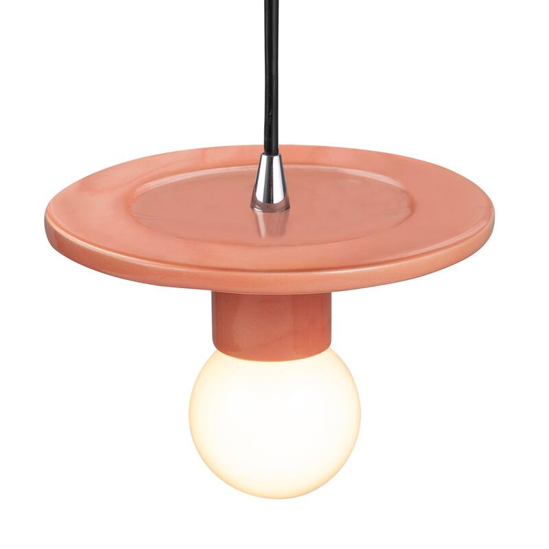 Justice Design Group Ceramic Discus Pendant - Gloss Blush