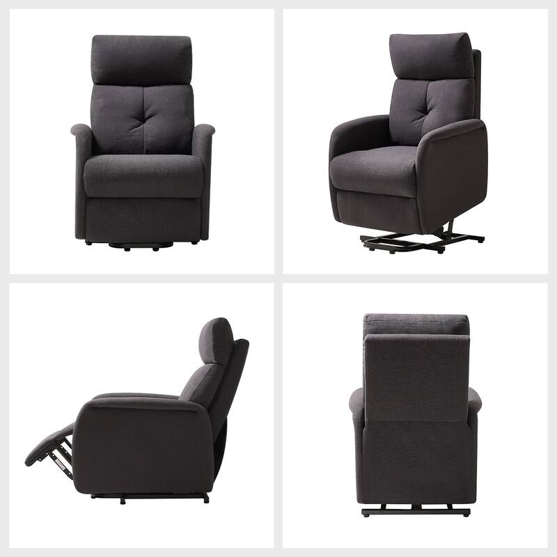 Elisa Mid-century Modern Power Remote Lift Assist Recliner with Metal Base