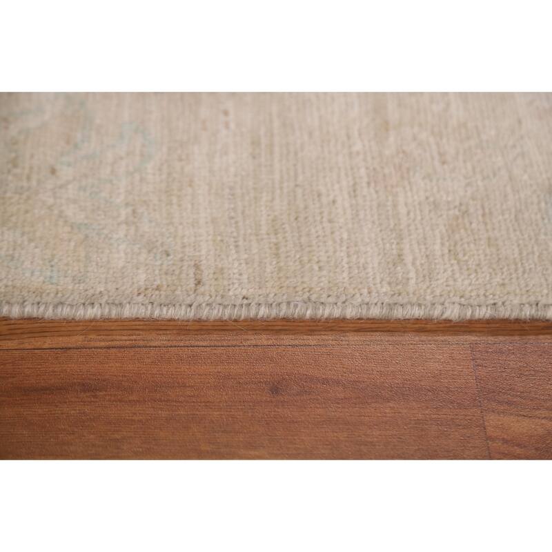 Oushak Oriental Runner Rug Handmade Vegetable Dye Wool Carpet - 3'1"x 11'10"