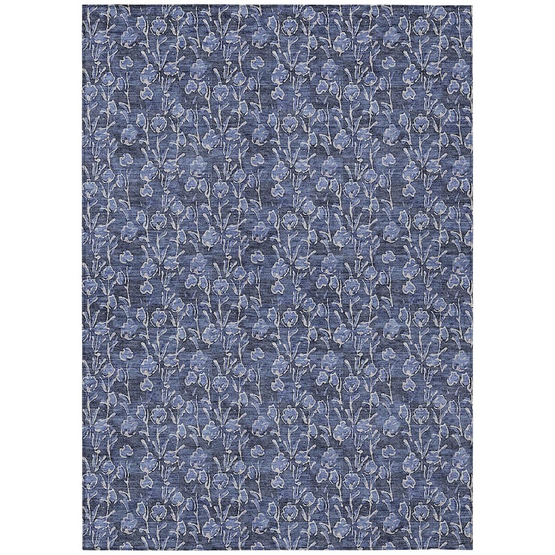 Machine Washable Indoor/ Outdoor Chantille Modern Floral Impressions Rug