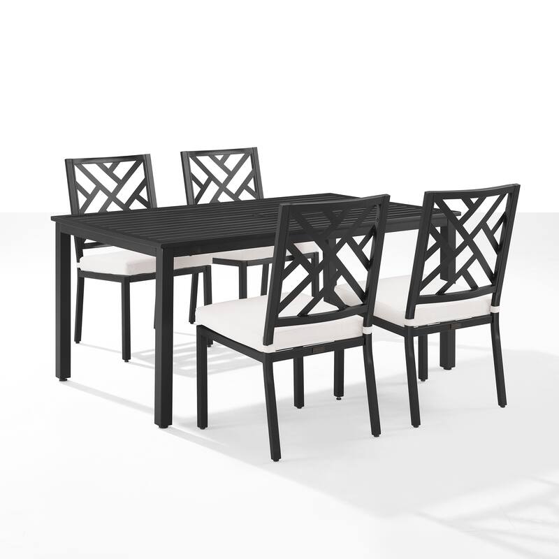Crosley Locke 5Pc Outdoor Metal Dining Set - Matte Black