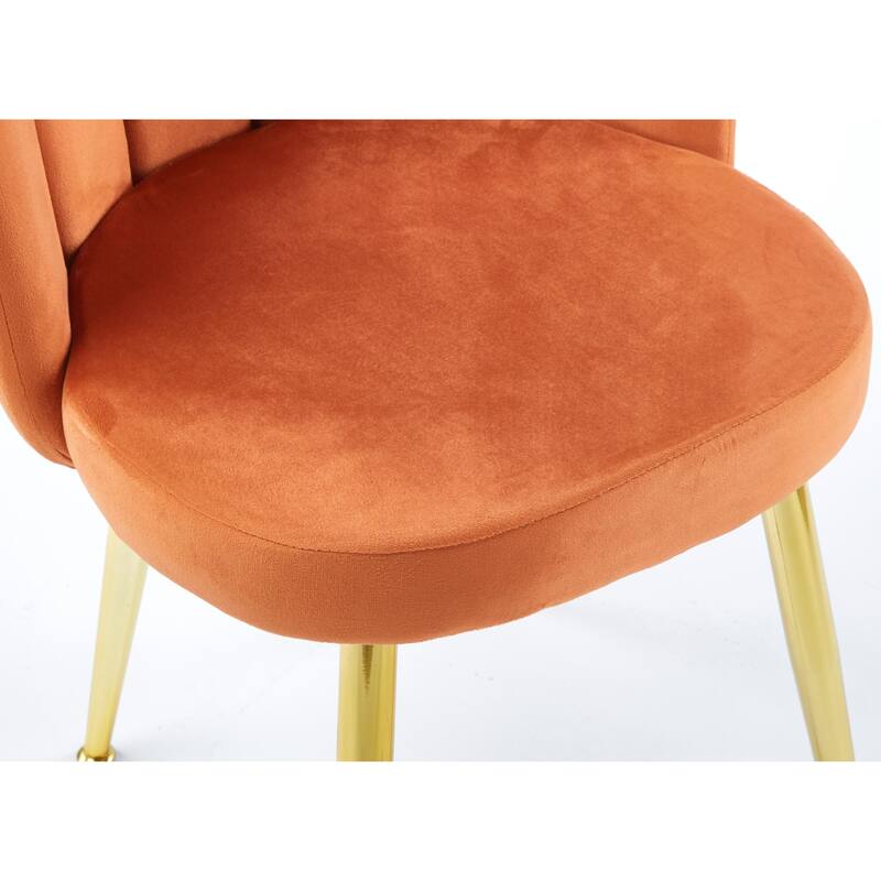 Barrel Dining Chairs Set of 2, Velvet Upholstered Accent Chairs, Kitchen Side Chairs with Metal Legs for Kitchen, Living Room