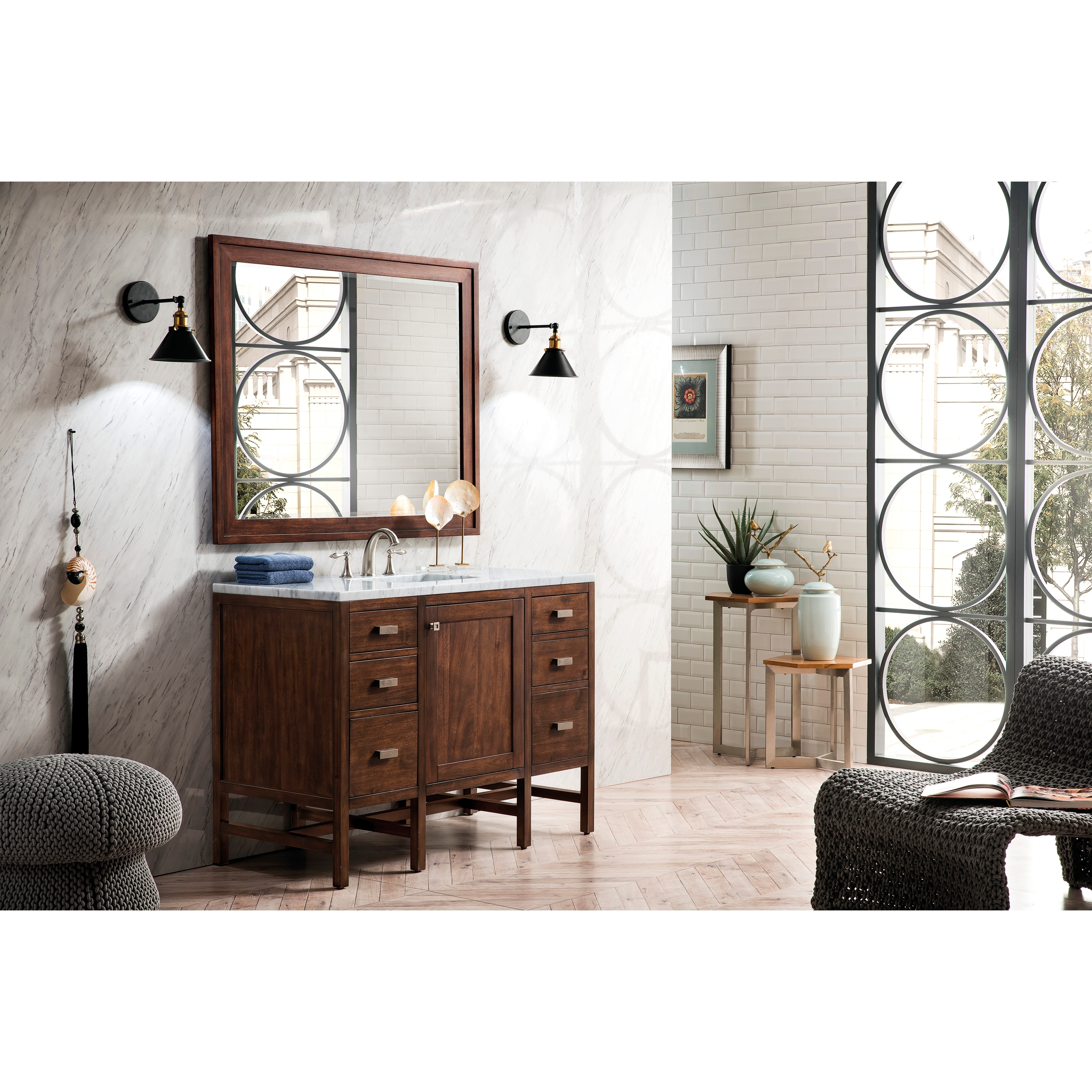 James Martin Vanities Addison 48" Single Vanity, Mid Century Acacia