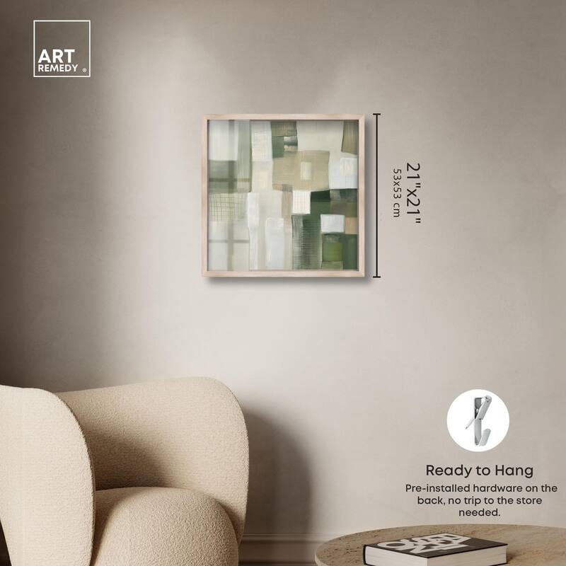 Pale Jade Green II Shadowbox by Art Remedy