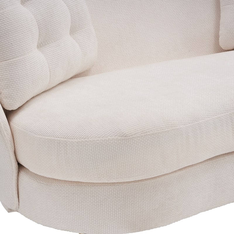 Modern Upholstered Loveseat Sofa with Golden Metal Legs