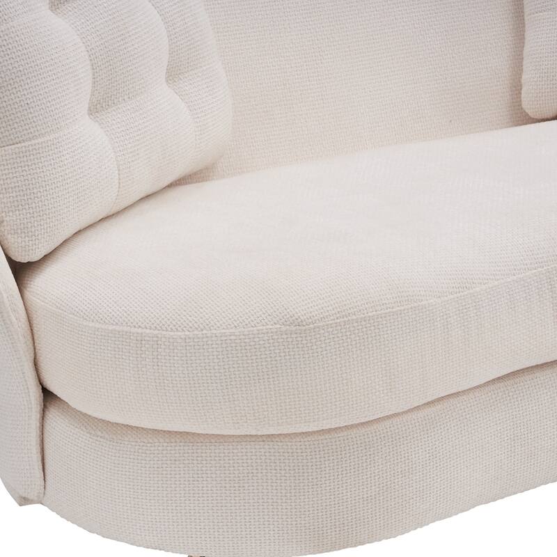 Polyester fiber Sofa Upholstered Couch with Golden Metal Legs