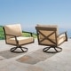 preview thumbnail 2 of 13, Abbyson Outdoor Nashville Swivel Chair with Sunbrella Cushions (Set of 2) Beige