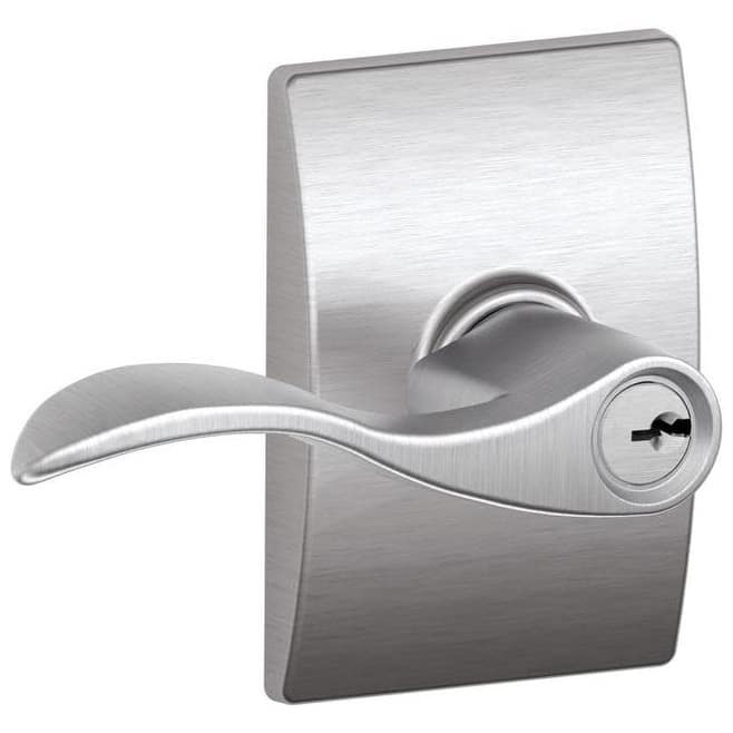Schlage Accent Single Cylinder Keyed Entry Door Lever Set with - Satin Chrome