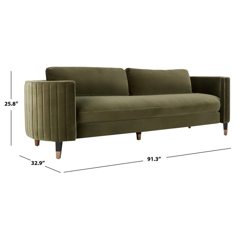 SAFAVIEH Home Winford Velvet Sofa - 91"W x 33"D x 26"H