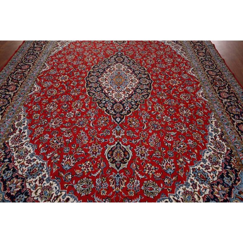 Floral Kashan Turkish Rug Oriental Machine-Made Carpet - 9'8" x 13'3"