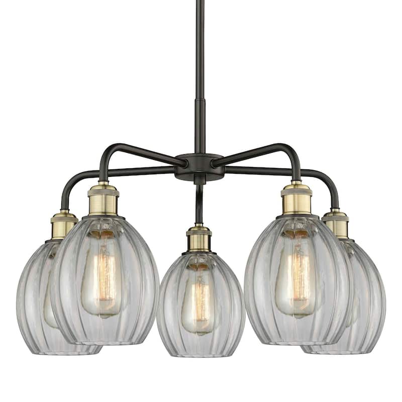 Innovations Lighting 516-5CR-16-24 Eaton Chandelier Eaton 5 Light 24" - Black Antique Brass / Clear