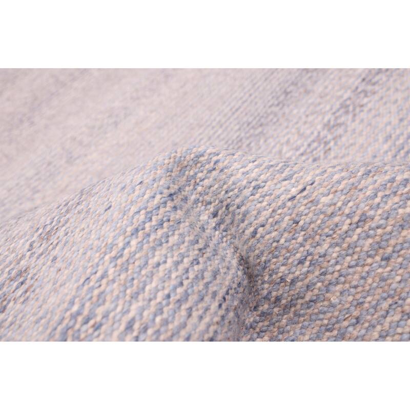 ECARPETGALLERY Flat-Weave Nevada Light Denim Blue Wool Kilim - 5'2 x 7'9