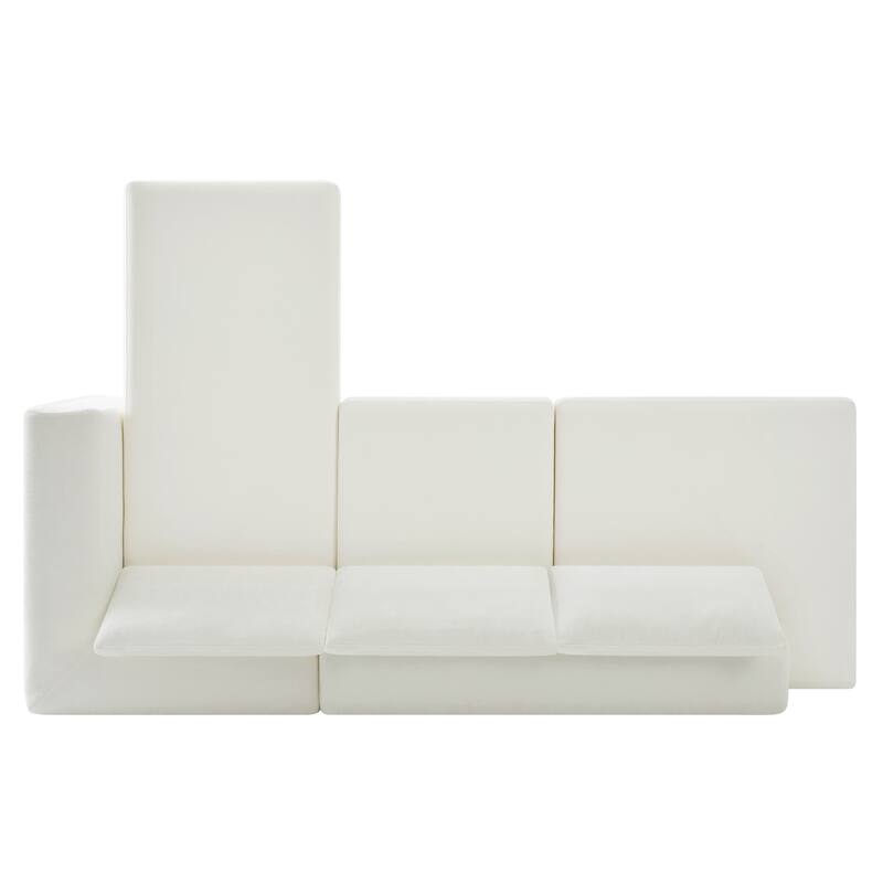Christopher Knight Home - American Design Chenille 113" Modular Sectional Sofa with Double Layer Cushions