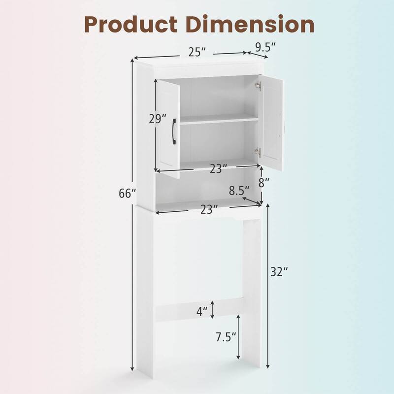 Costway Over The Toilet Storage Cabinet Bathroom Organizer w/