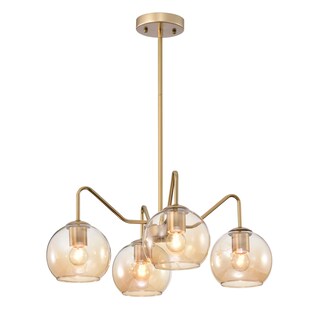 Dhona 22 Inch Clear Seedy Glass Globe Chandelier 4 Light - N/A