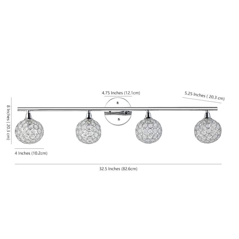 Beverly Iron/Glass Contemporary Glam LED Vanity Light, by JONATHAN Y
