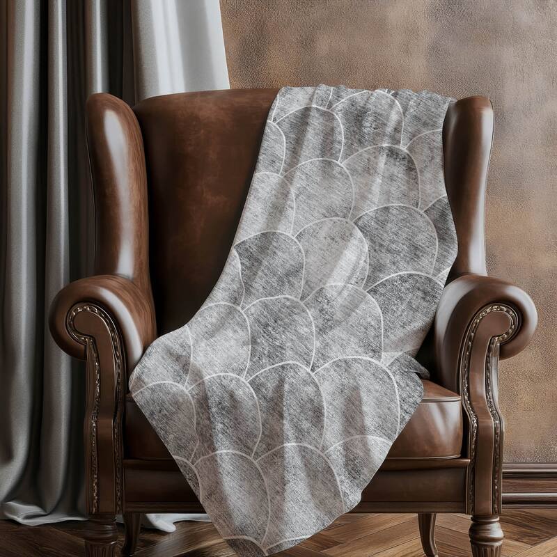 Premium Machine Washable Modern Arches Sherpa Throw Blanket