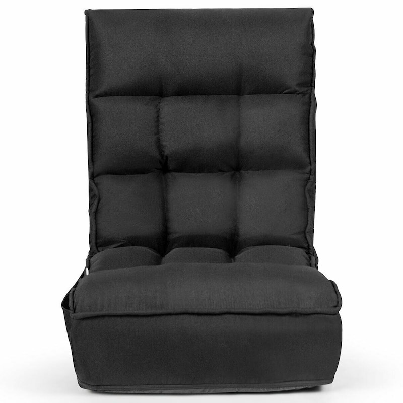 4-Position Adjustable Floor Chair Folding Lazy Sofa - 24" x 26" x 31" (L x W x H)
