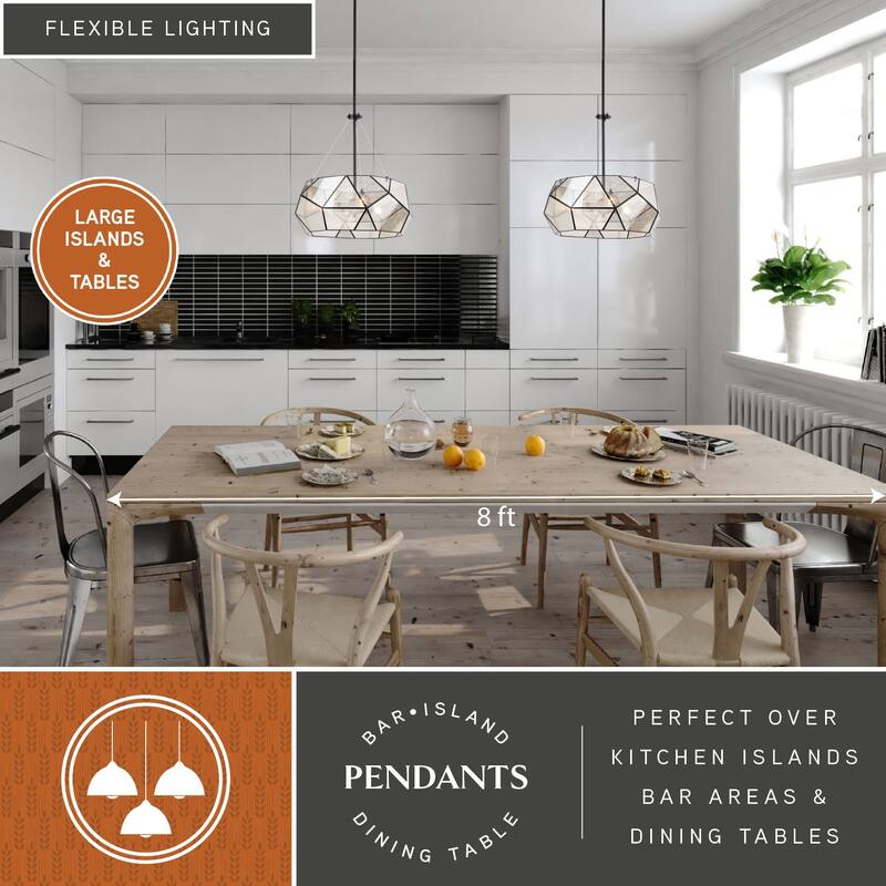 Euclid Mercury Glass/ Brass Mid-Century Modern Pendant Light