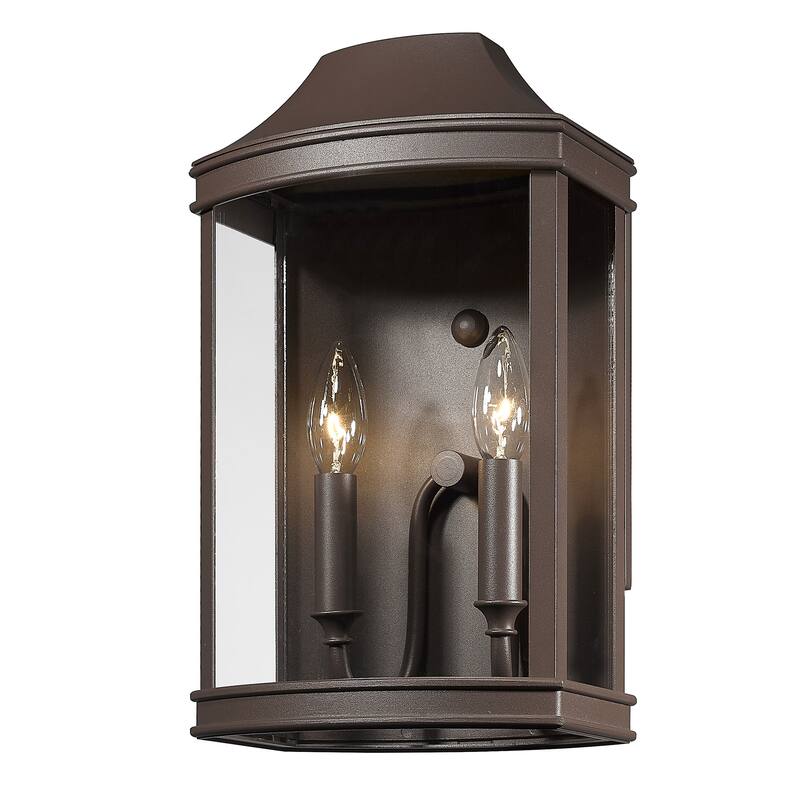 Cohen Medium Wall Sconce - Outdoor - Textured Bronze with Clear Glass Panels