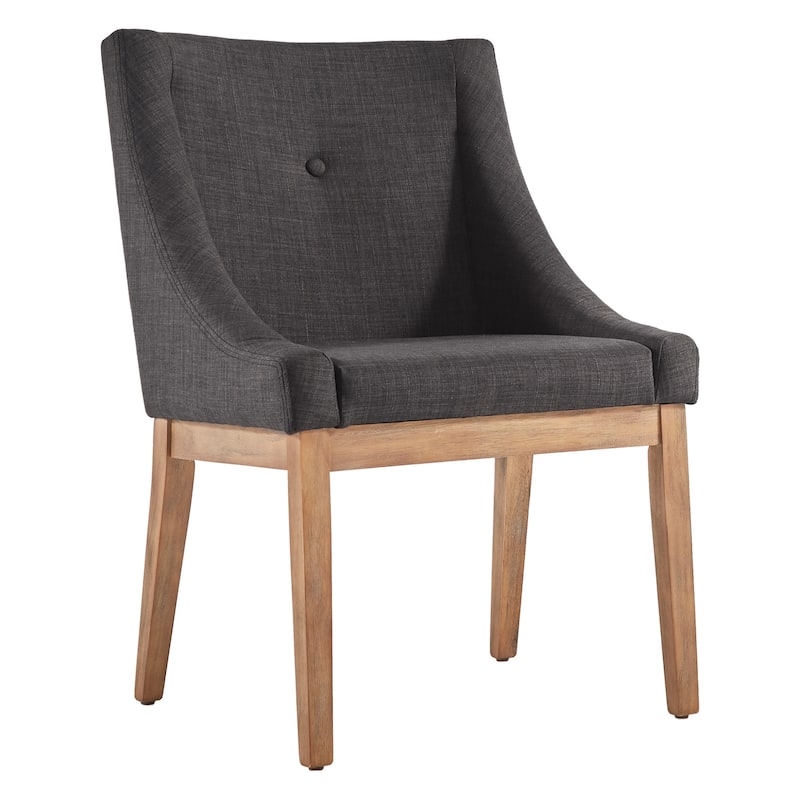 Voyager Button Tufted Slope Arm Linen Dining Chair (Set of 2) by iNSPIRE Q Artisan