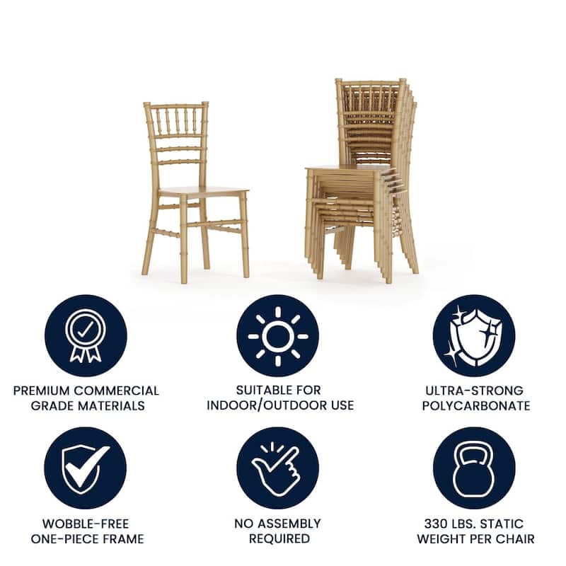 Set of 6 Children's Classic Resin Chiavari Chairs for All Occasions - 12"W x 12"D x 24.75"H