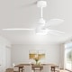 preview thumbnail 131 of 199, 42“/52"/60"/48" Noiseless Walnut Wood Ceiling Fan with Remote Control, Integrated Light Optional 48"White and White Solid wood Blades/With light