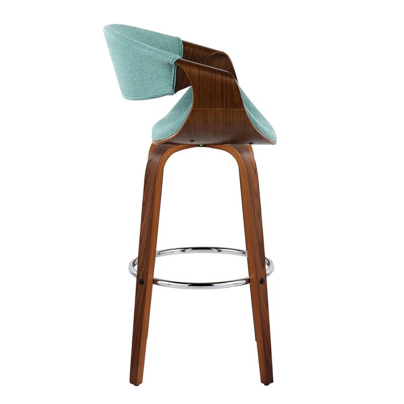 Carson Carrington Sauda 30" Fixed-Height Bar Stool with Bent Wood Legs and Round Footrest (Set of 2)