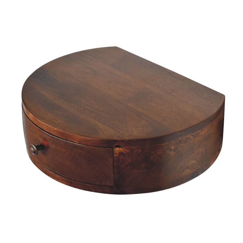 HomeRoots 22" Brown Solid Wood One Drawer Floating Nightstand
